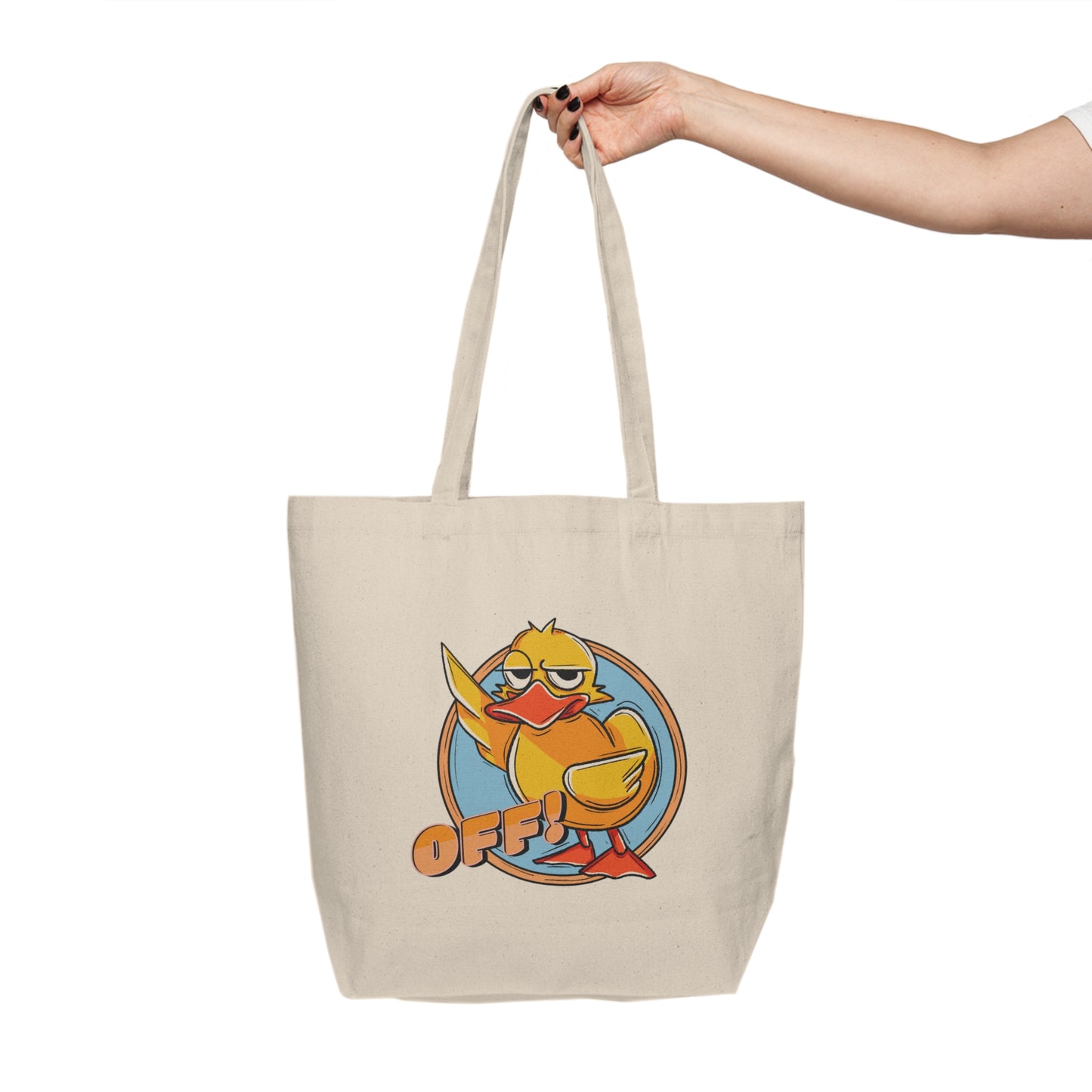 Duck Off Canvas Shopping Tote