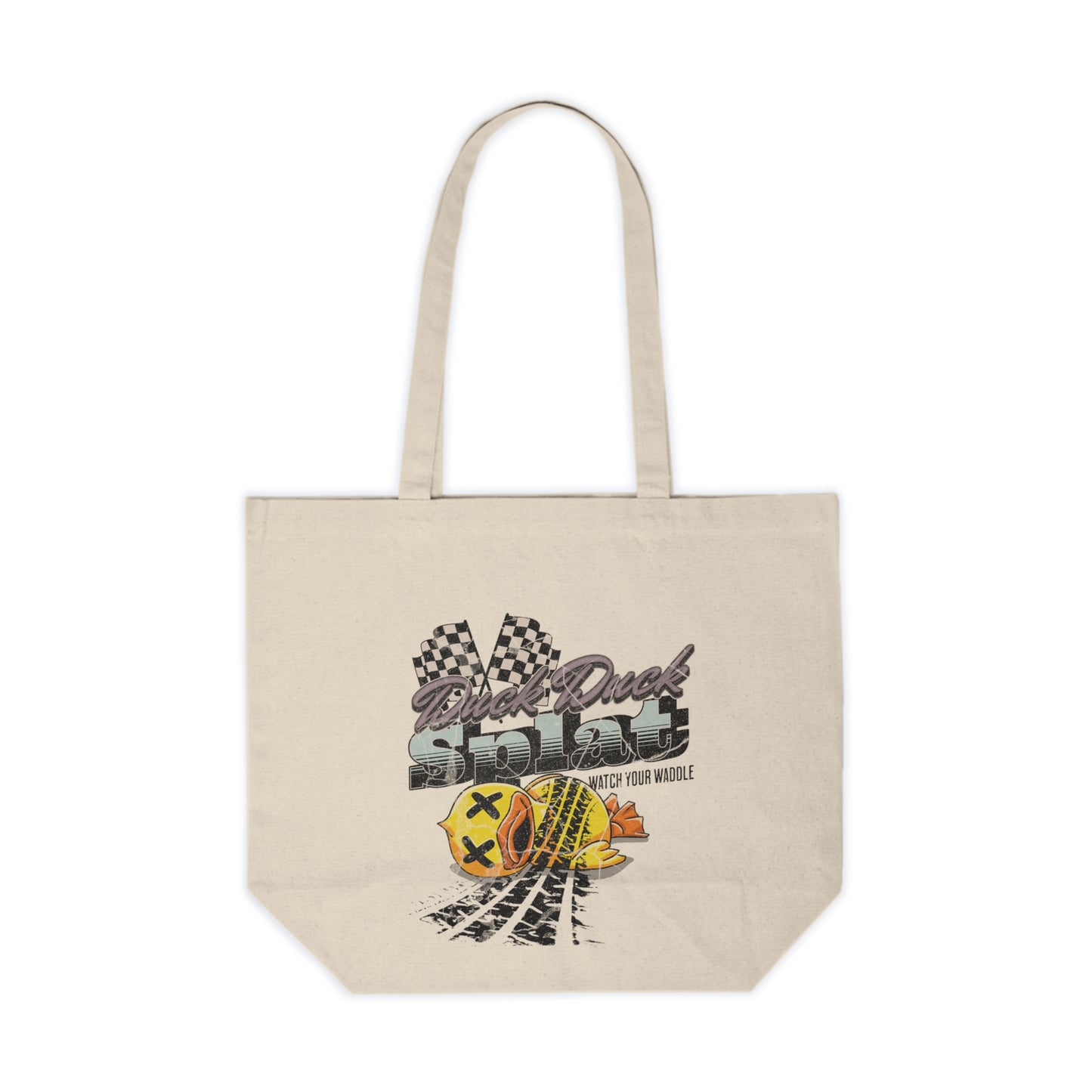 Duck Duck Splat Natural Canvas Tote