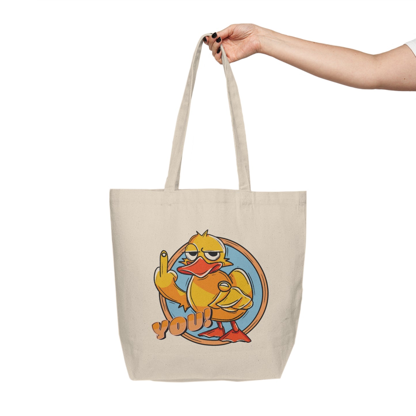 Duck You Canvas Shopping Tote